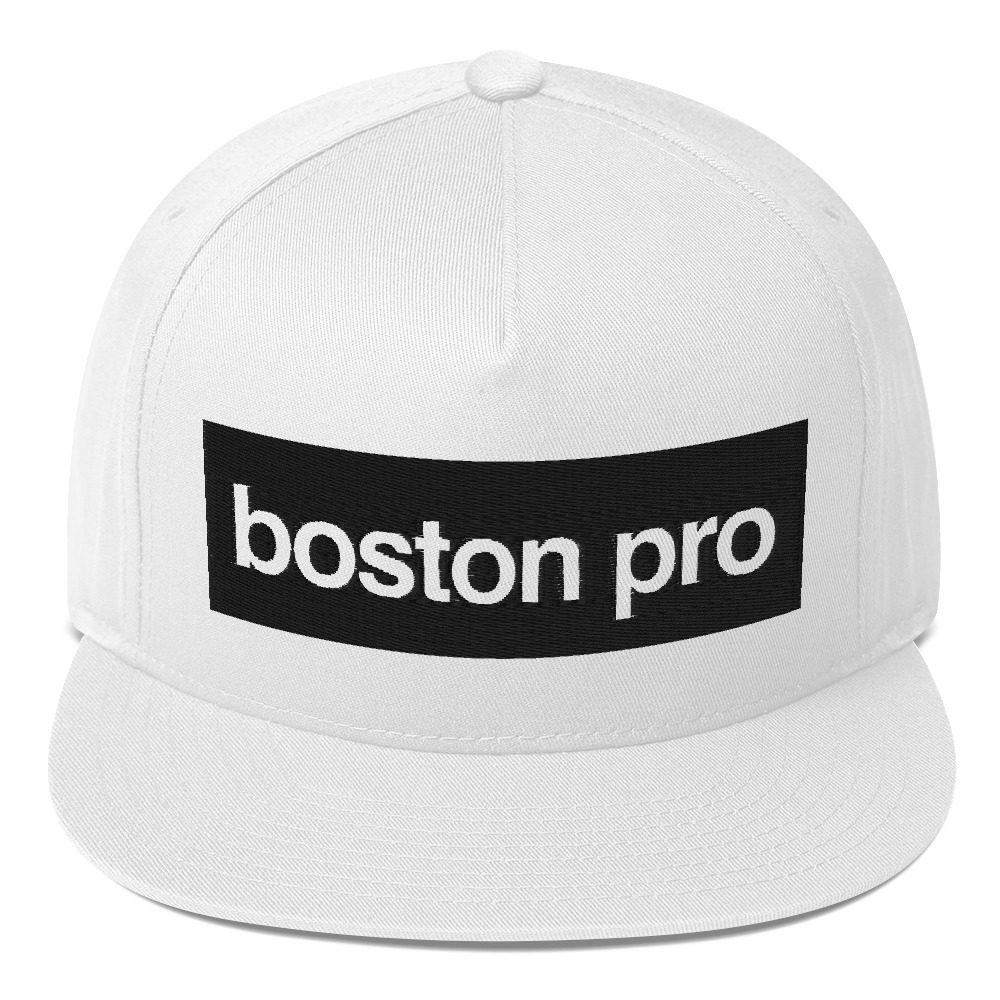Boston Pro White Flat Bill Cap | Mon Ethos Pro Shop
