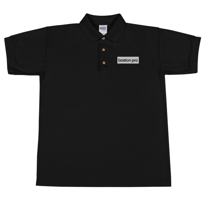 Boston Pro Black Embroidered Polo Shirt Mon Ethos Pro Shop